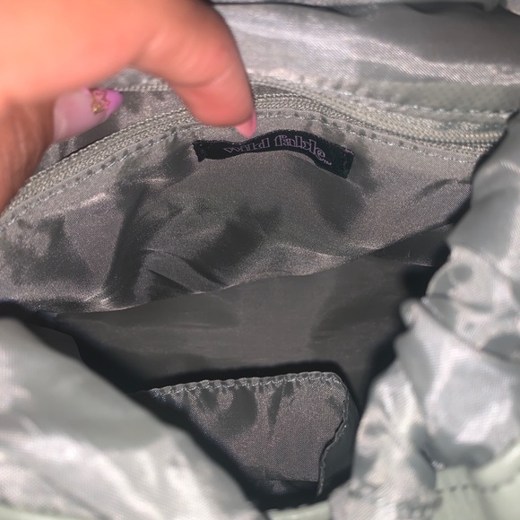 mint green Faux Leather Drawstring Mini Backpack - Picture 4 of 5